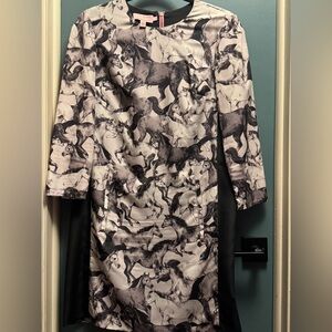 Ted Baker Black and White Horse Pattern dress